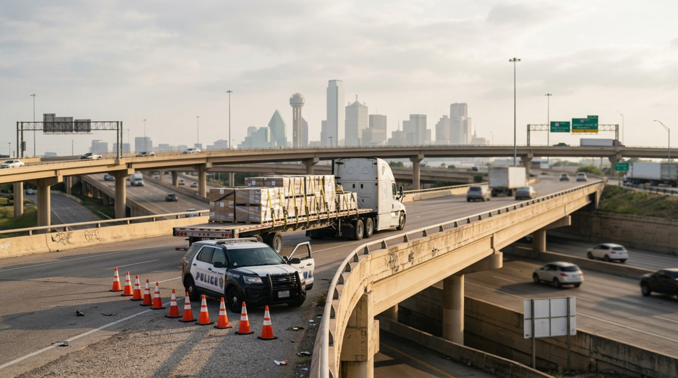 Dallas cargo truck accident investigation