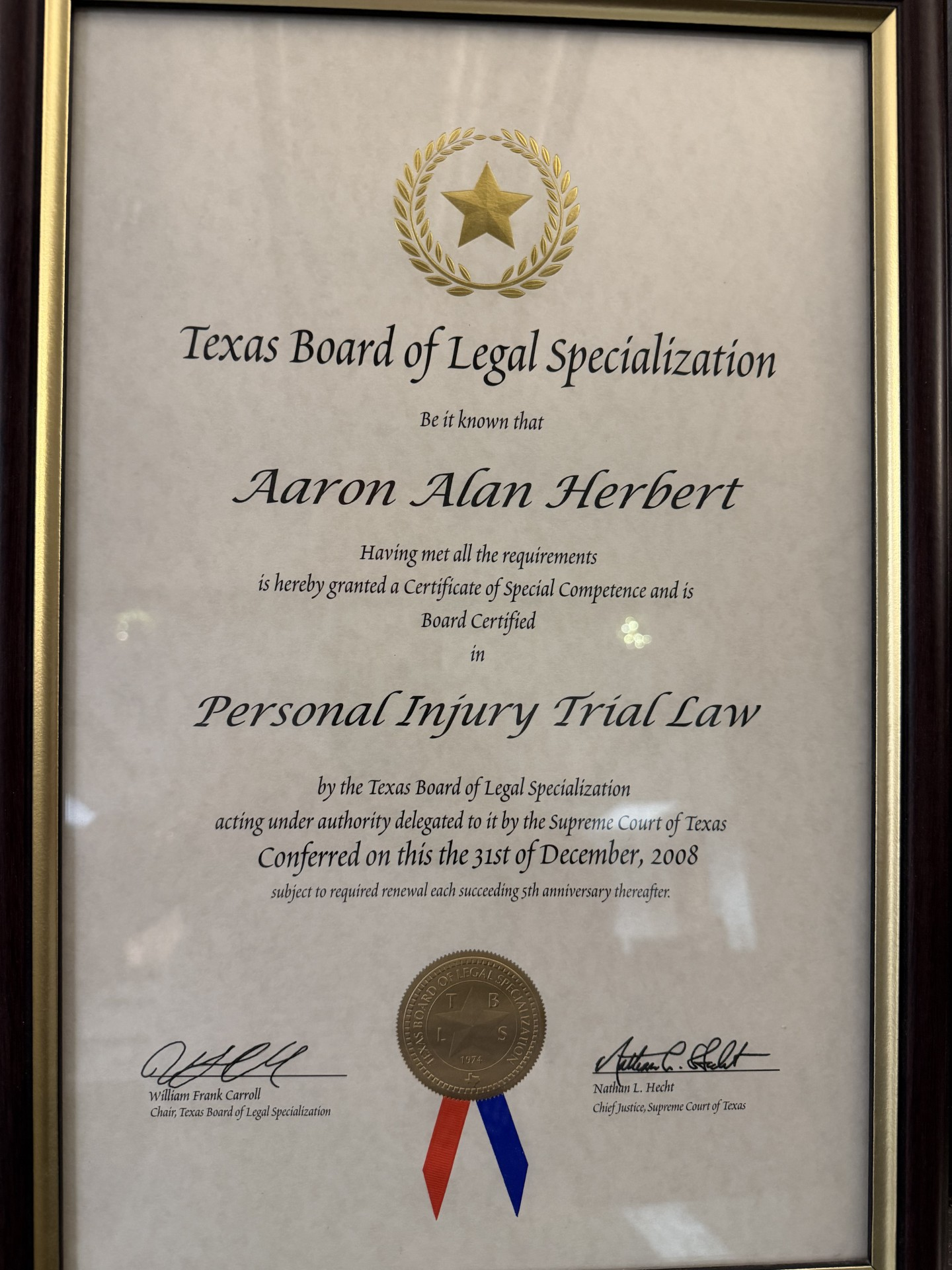 Board-Certified Personal Injury Trial Lawyer in Texas