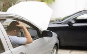 Driver injured after crash sitting in damaged car scene Dallas car accident lawyer may help investigate.